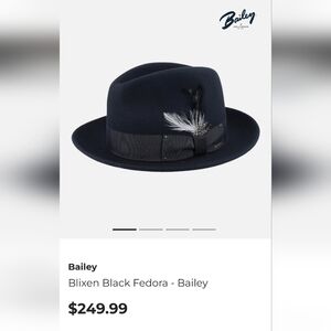 The Bailey Blixen Wool LiteFelt Fedora Hat Size XL